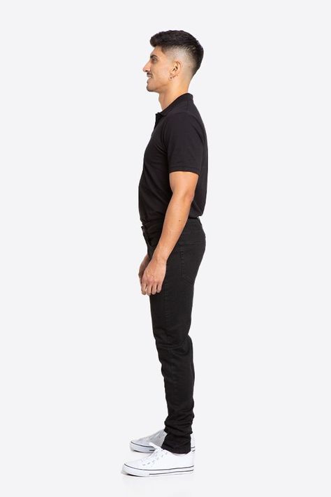 Jeans Hombre Slim Negro Oscuro Liso-4