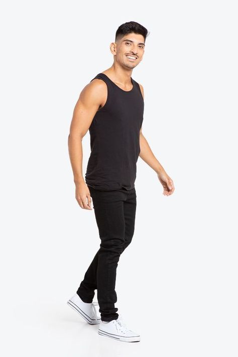 Jeans Hombre Slim Negro Oscuro Liso-3
