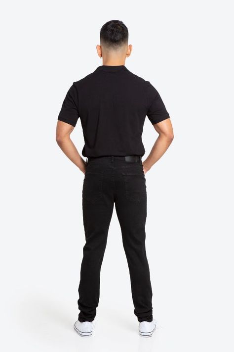 Jeans Hombre Slim Negro Oscuro Liso-5