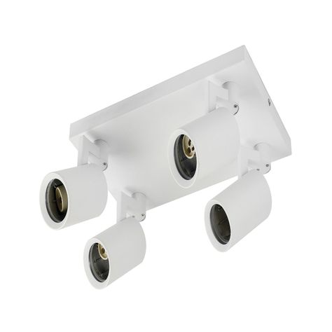 Apliqué Lampara Techo Con 4 Focos LED Porta GU10 Blanco-0
