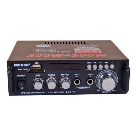 AMPLIFICADOR PERIFONEO 2 MIC./BLUETOOTH/MP3/FM MEKSE-0