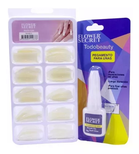 Uñas Postizas 100 Unidades + Pegamento 10g + Corta Tips-2