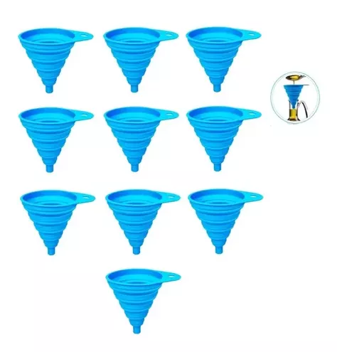 Pack X10 Embudo Plastico Embudo De Silicona Plegable Embudo -0