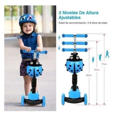 Scooter Monopatin 3 En 1 con Luz en Ruedas Chinita-2