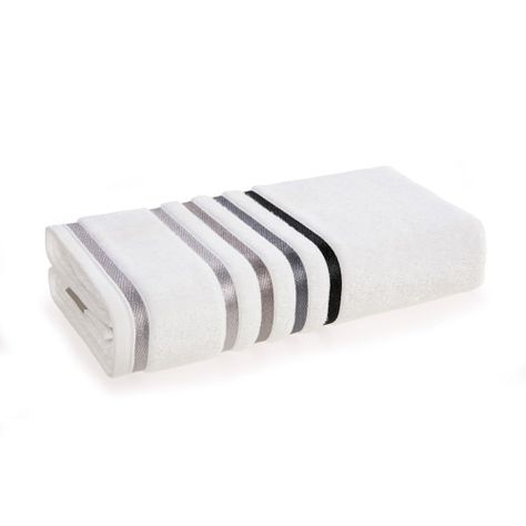 Toalla de baño Karsten Lumina 500gr 70 x 140 cm Blanca/Gris-0