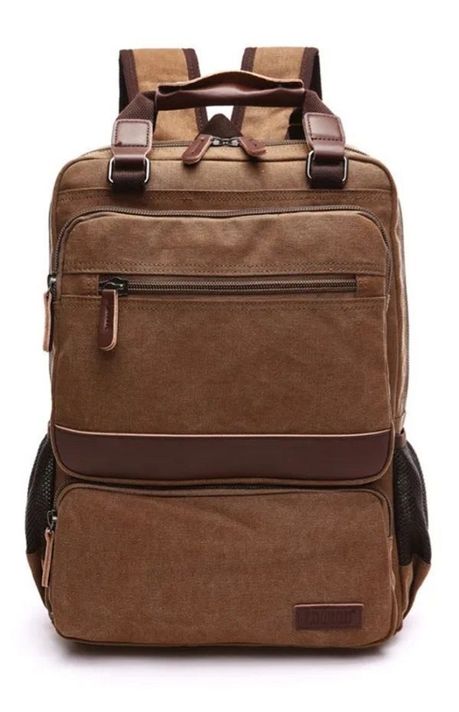 Mochila de lona con capacidad mediana -0