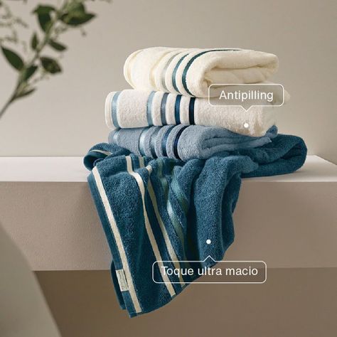 Toalla de baño Karsten Lumina 500gr 70 x 140 cm Blanca/Azul-2