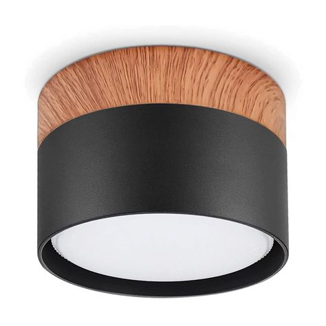 Panel LED Deco Sobrepuesto Madera 6W Negro Cálido-0