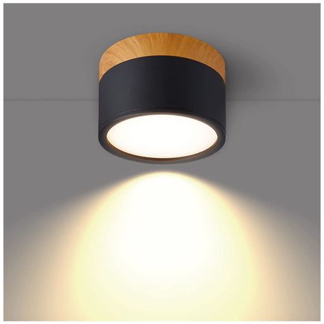 Panel LED Deco Sobrepuesto Madera 6W Negro Cálido-2