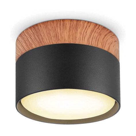 Panel LED Deco Sobrepuesto Madera 6W Negro Cálido-1