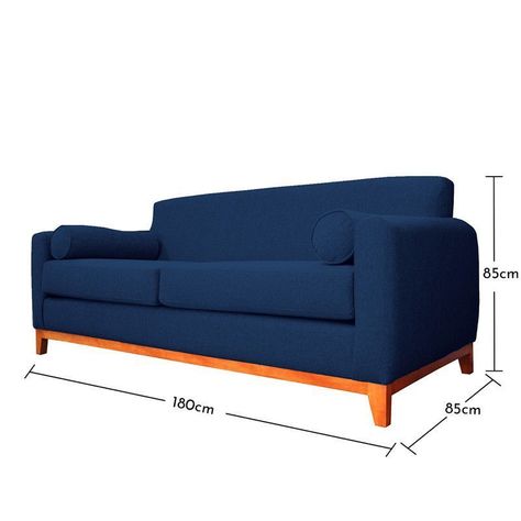 Sofá Meli Chenille Tipo Lino Azul 2 Cuerpos-4
