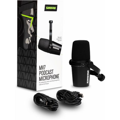Shure MV7 Micrófono Vocal Dinámico para Podcast USB/XLR-1
