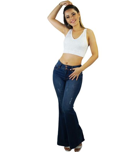 Jeans flare bottom t.a. destroyed-3