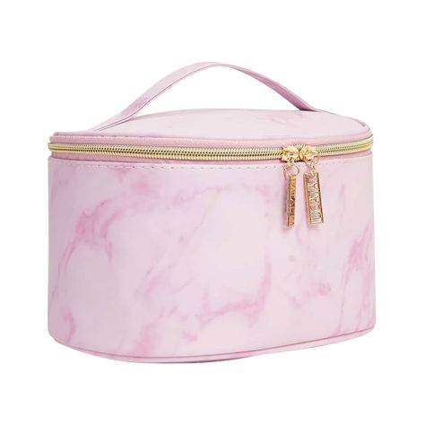 Bolso Cosmetiquero Para Maquillaje Rosado con Dorado-3