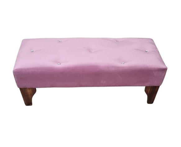 Banqueta HVM Palo rosa felpa  Pmadera-1