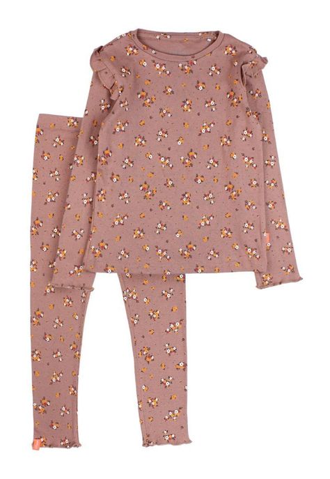Pijama kids niña rib floral 324-0