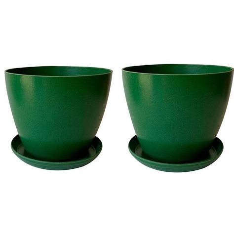 SET 2 MACETAS C/PLATO BIO ACTUAL MUSGO 24X18-0