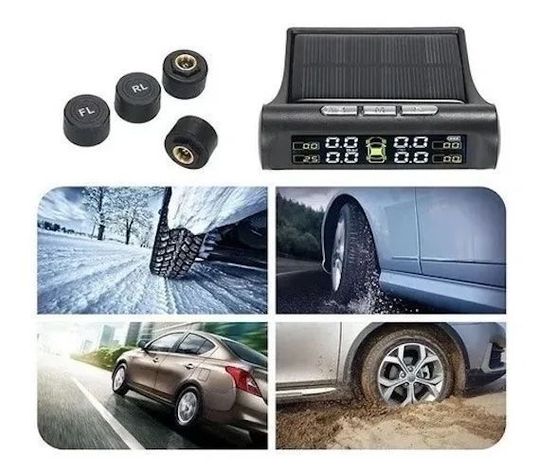 Sistema Monitoreo Presión Neumáticos Auto Carga Solar Tpms-3