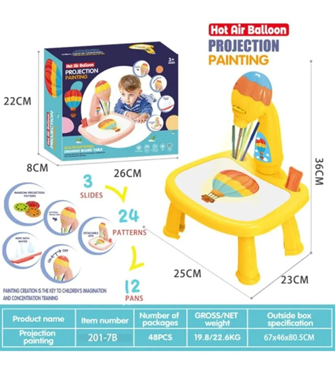 Mesa Proyectora De Dibujo Niños Led Didáctico Pizarra Magica-1