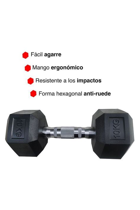 Mancuerna Hexagonal 10 Kg Negro-4