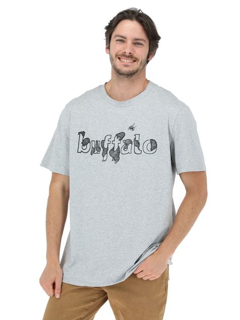 Polera Manga Corta Panal Gris Melange Hombre-0