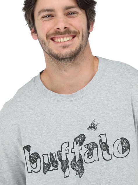 Polera Manga Corta Panal Gris Melange Hombre-3