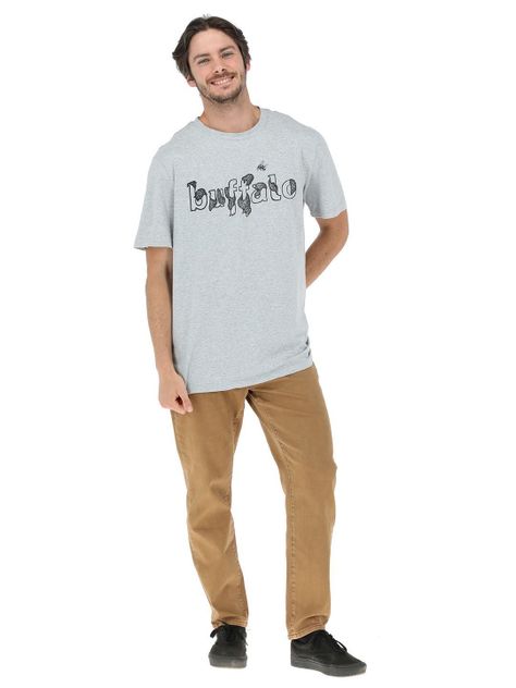 Polera Manga Corta Panal Gris Melange Hombre-1