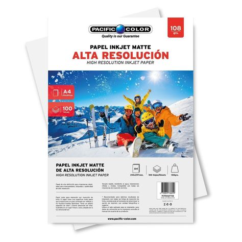 Papel Inkjet Alta Resolucion Formato A4 100 Hojas -0