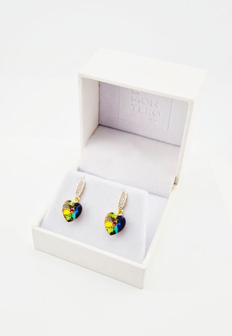 Aros Romance Gold Cristales Genuinos Vitral Medium-2
