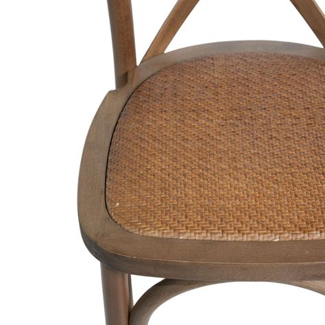 Silla Cruceta Crossback Madera De Haya Y Rattan 50x50x90cm-3