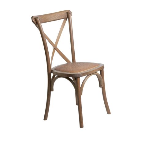 Silla Cruceta Crossback Madera De Haya Y Rattan 50x50x90cm-1