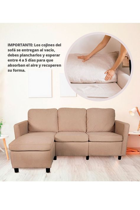 Sofá de Tres Cuerpos Beige-1
