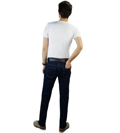 Jeans tiro alto-alto semi recto dark blue-1