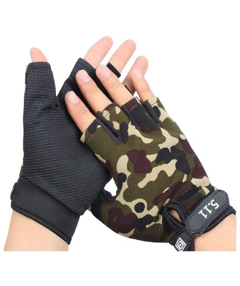 Guantes camuflaje sin dedos-0