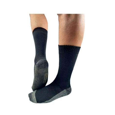 Pack De 2 Pares De Calcetines Cobre Bambú  Grueso Café/Negro-Puño-1