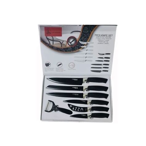 Set Juego De Cuchillos 7 Piezas Mango Ergonomico -2
