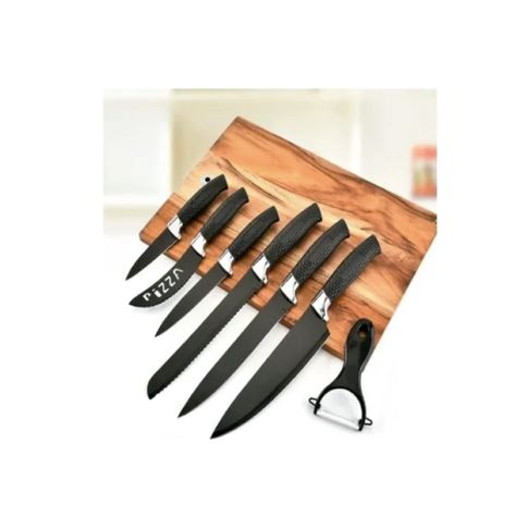 Set Juego De Cuchillos 7 Piezas Mango Ergonomico -1