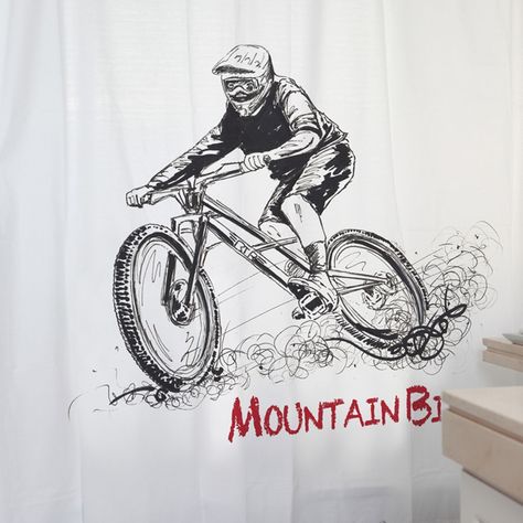 CORTINA DE BAÑO ALGODÓN MOUNTAIN BIKE-1