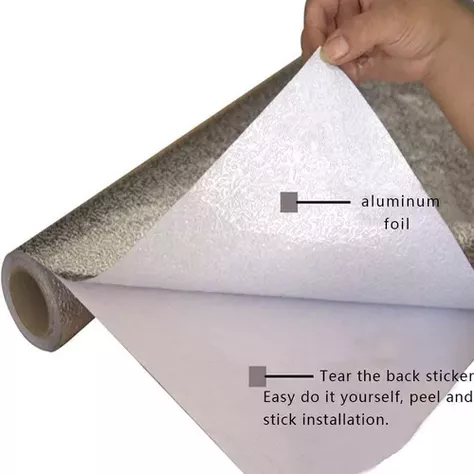 Papel Aluminio Autoadhesivo Papel Mural Cocina Laminas 3mts -1