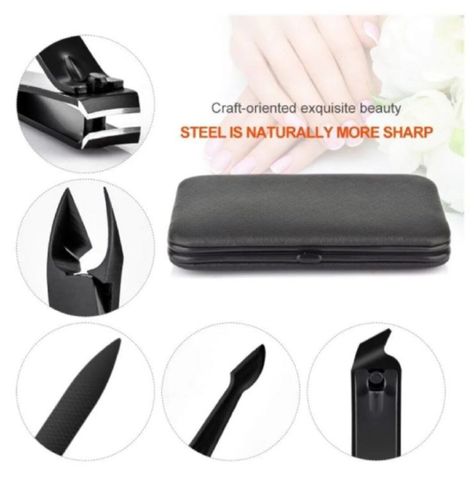 Set Manicura Profesional 15 Pzs Negro Estuche AK53-1