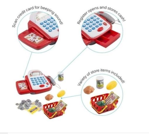 Caja Registradora Juguete Para Niños Con Accesorios Y Sonido-3