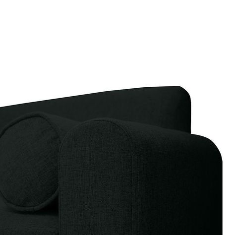 Sofá Meli Chenille Tipo Lino Negro 2 Cuerpos-3
