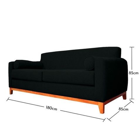 Sofá Meli Chenille Tipo Lino Negro 2 Cuerpos-4