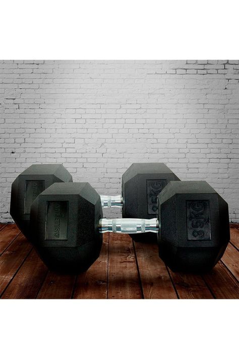 Pack de 2 Mancuernas Hexagonales 35 Kg Negro-5