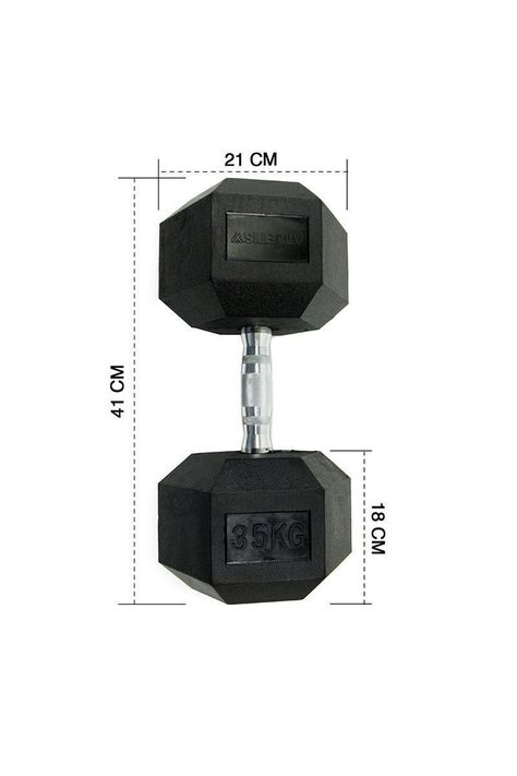 Pack de 2 Mancuernas Hexagonales 35 Kg Negro-2