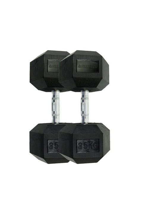 Pack de 2 Mancuernas Hexagonales 35 Kg Negro-0