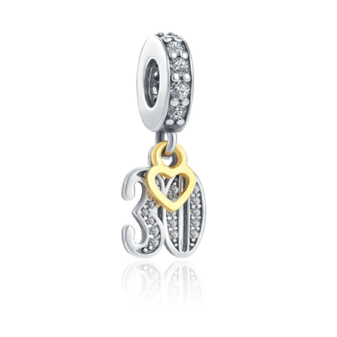 Charm Celebración 30 Años en Plata Fina 925 SILVER HEART-0