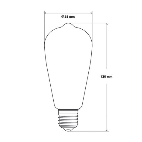Ampolleta LED E-27 Filamento 6W ST58 Dimeable SEC-3