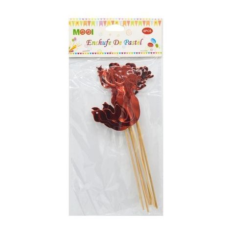 Topper - Sirena Rojo Brillante - 6 Pcs-0