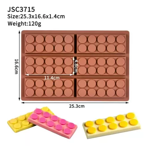 2 Moldes De Chocolate Moldes Bloque Chocolate Silicona Apilabl  x2-146362-2
